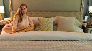 ASMR layering a luxurious guest bed