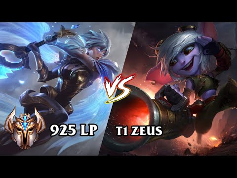 [KR] CHALLENGER RANK 1 RIVEN ''AZHY'' vs CHALLENGER TRISTANA ''ZEUS'' - 아지78 - TopLane Kingdom