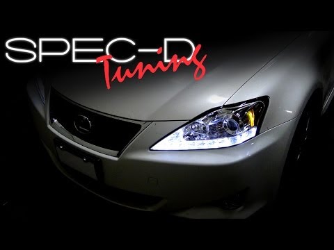 SPECDTUNING INSTALLATION VIDEO: 2006-2009 LEXUS IS250 LED PROJECTOR HEADLIGHTS