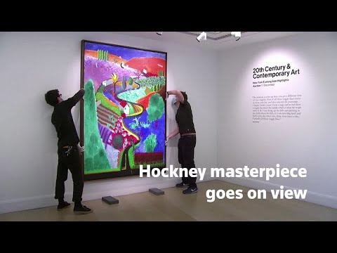 霍克尼名作在拍賣前亮相 (Hockney masterpiece goes on view ahead of auction)