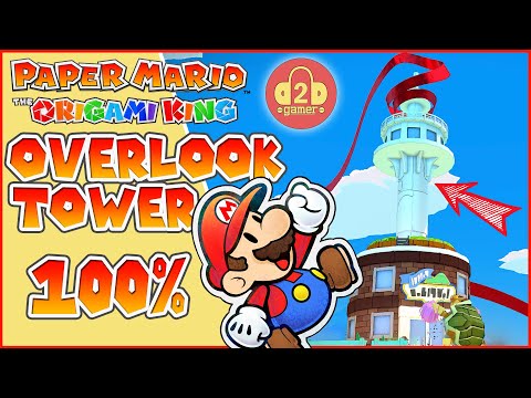100% Overlook Tower Walkthrough (incl. How to Get BOTH Treasures!) | Paper Mario: The Origami King