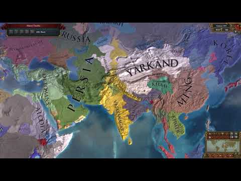 Eu4 Vijayanagar game -  closer view on Asia
