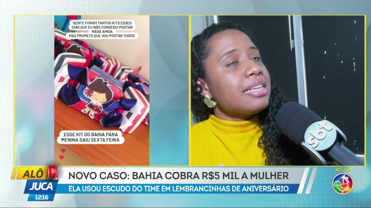 Bahia cobra R$5 mil a mulher: ela usou escudo do time em lembrancinhas de aniversário