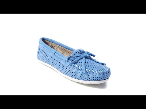 Minnetonka Genuine Suede Perforated Moccasin