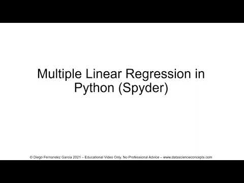 Multiple Linear Regression In Python Spyder