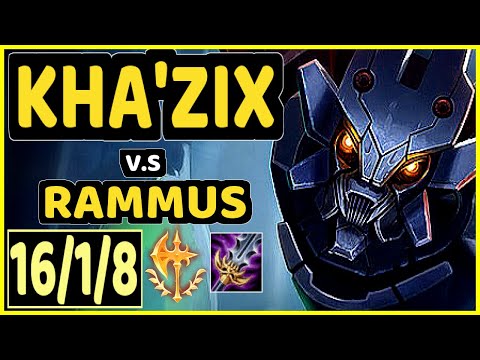 METAPHOR (KHA'ZIX) vs RAMMUS - QUADRAKILL 16/1/8 KDA JUNGLE GAMEPLAY - NA Ranked DIAMOND