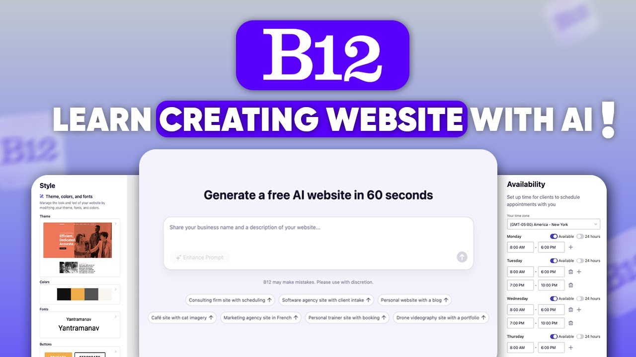 How to Create Websites with AI Within 60 Seconds - Complete B12 Tutorial video thumbnail