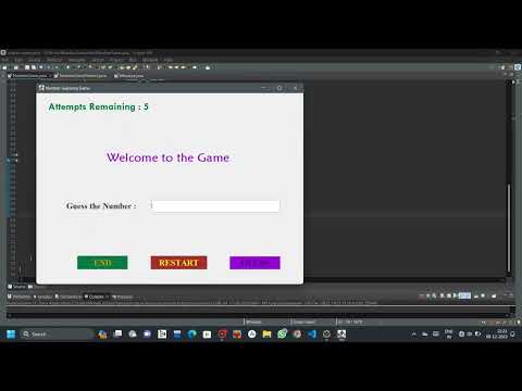 Number Guessing Game Using Java Java Swing Numbergame Internship