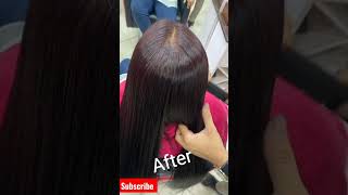 Smoothing Karetin treatment Red Shine Hair Colour Transformation #viral #video #viralshorts #youtube