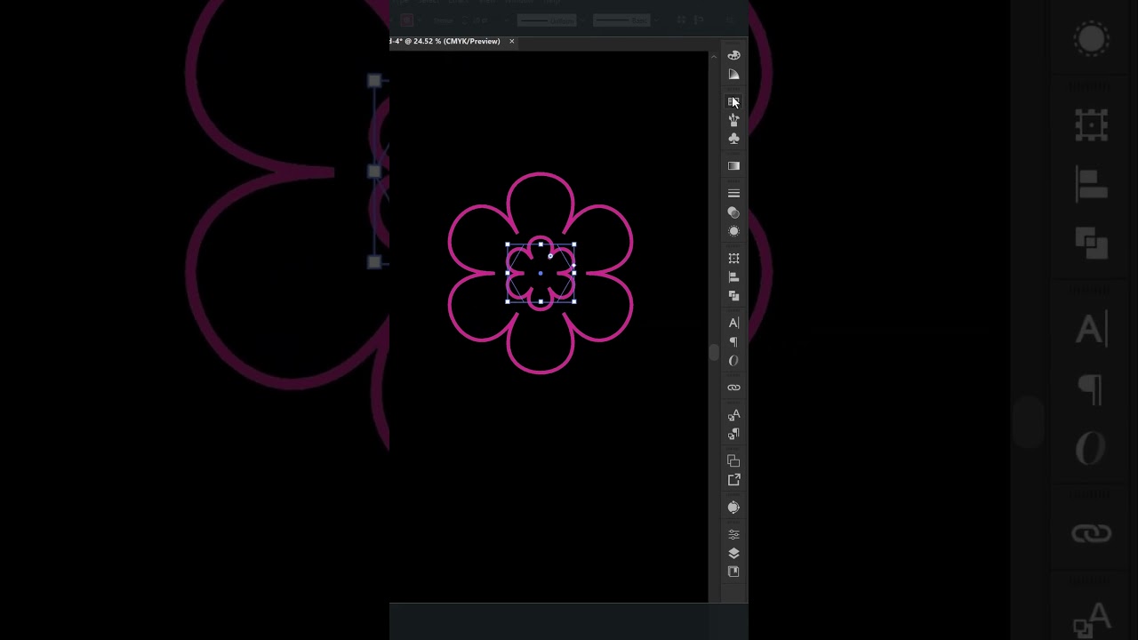Vector flower design with bloat and blend effects. #designtutorials