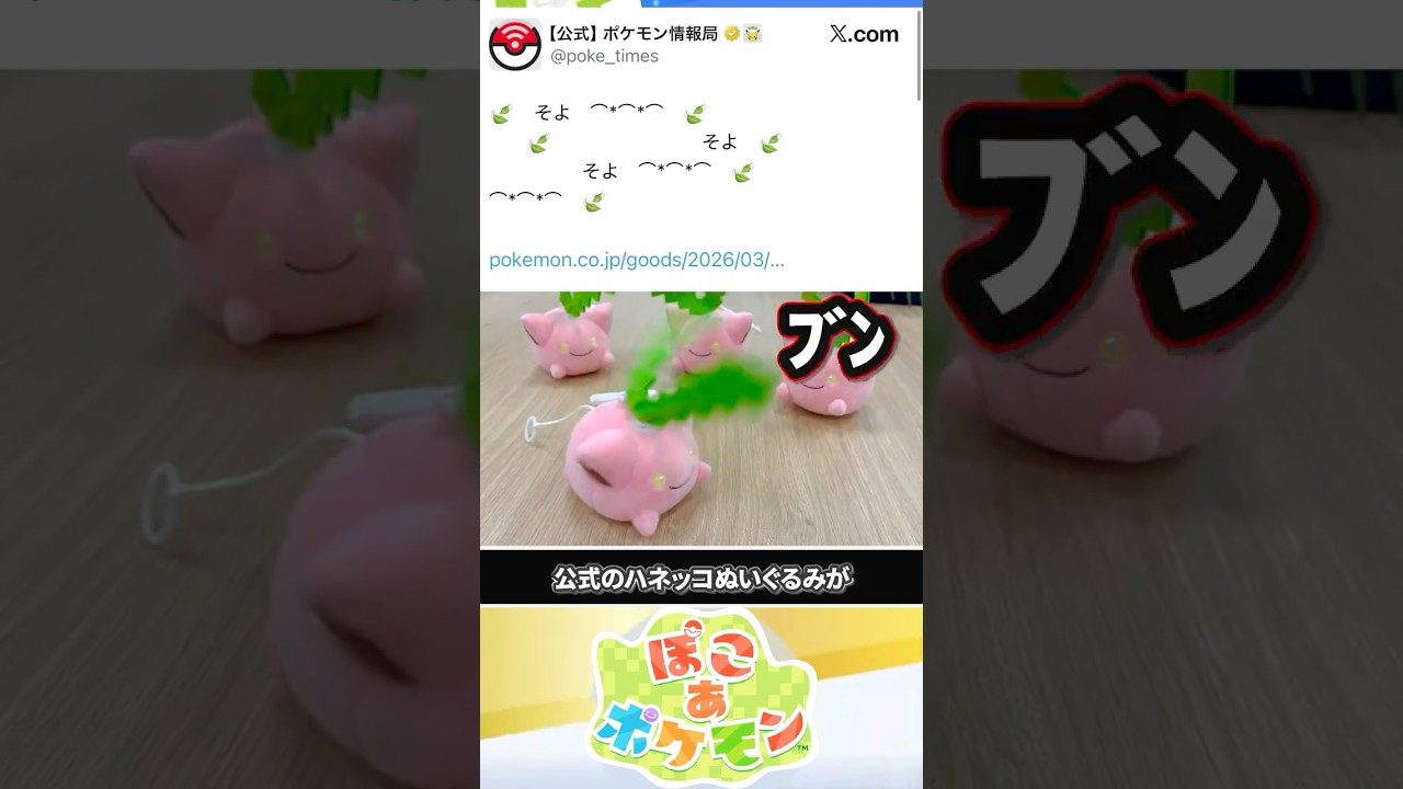 【公式の虚言】そよぐハネッコぬいぐるみが全然そよいでない件 #ぽこあポケモン #ポケモン #ぽこポケ