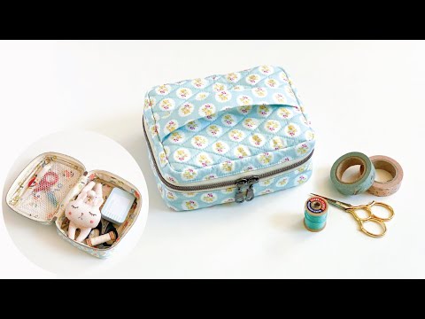How to sew Daily Essential Pouch | Quilted Zipper Case | Sewing Pattern | Handmade Bag