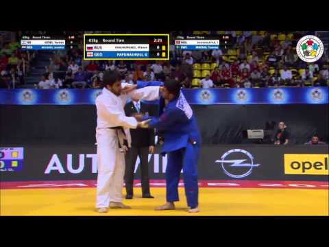 Giorgi Papunashvili (GEO) vs. Khasan Khalmurzaev (RUS) -81kg IJF Grand Prix Zagreb 2015