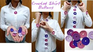 HOW TO CROCHET EASY SHIRT BUTTON ACCESSORIES | EASY CROCHET BUTTONS | DIY  #crochet