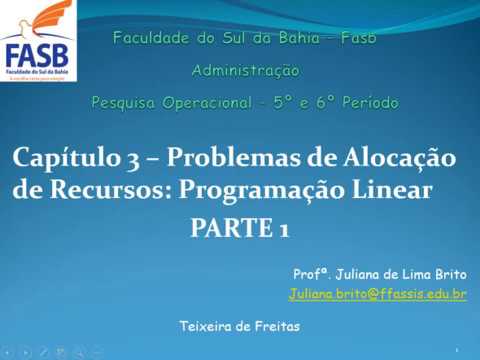 Modelagem de problemas de Programação Linear