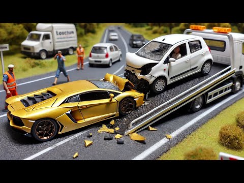 Hot Wheels Diecast Lamborghini Crash Test – Epic Tow Truck Collision!