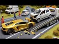 Hot Wheels Diecast Lamborghini Crash Test Epic Tow Truck Collision