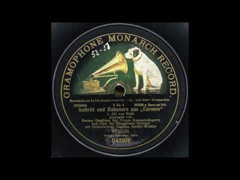 Emmy Destinn - Auftritt und Habanera, Carmen (Bizet) 1908