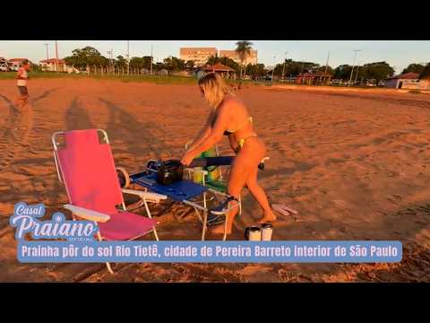 Prainha pôr do sol 🌅 Rio Tietê, cidade de Pereira Barreto interior de São Paulo