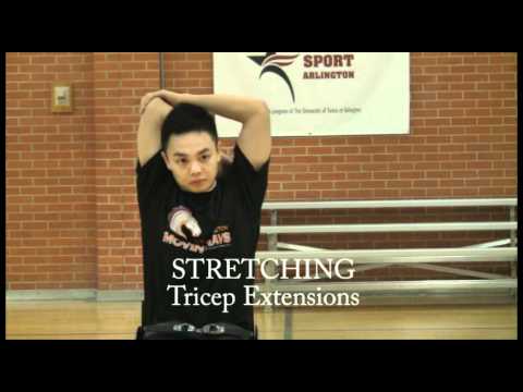 Screenshot of video: Stretches for students in a wheelchair before PE