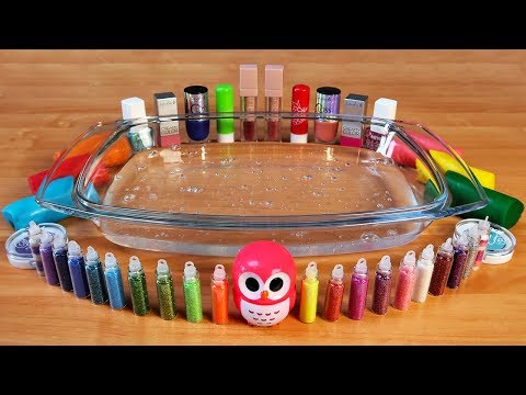 Mixing Makeup, Mini Glitter and Play Doh Into Clear Slime ! MOST SATISFYING SLIME VIDEO | Tanya St Video