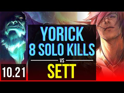 YORICK vs SETT (TOP) | 8 solo kills, 1700+ games, 1.5M mastery, 9/2/1 | EUW Diamond | v10.21