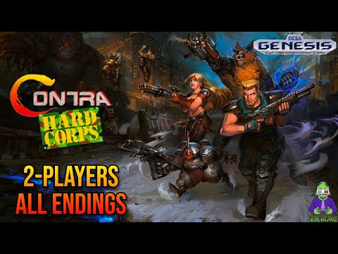 Contra: Hard Corps Sega Genesis 100% Completed All Endings 2 Players Full Game Playthrough Longplay
