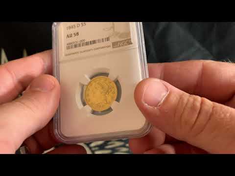 1845-D NGC AU58 $5 Half Eagle Dahlonega Gold Featured Video