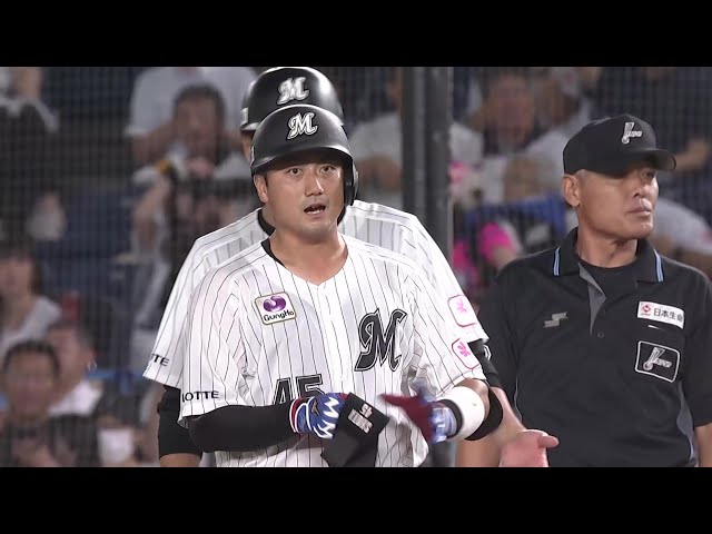 【3回裏】待望のプロ初ヒット!! マリーンズ・植田将太 センター前に落ちるヒットを放つ!!   2025年9月30日 千葉ロッテマリーンズ 対 東北楽天ゴールデンイーグルス