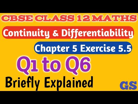 Chapter 5 Exercise 5.5 (Q1 to Q6) - Continuity & Differentiability -CBSE Class 12 Maths Tamil |NCERT