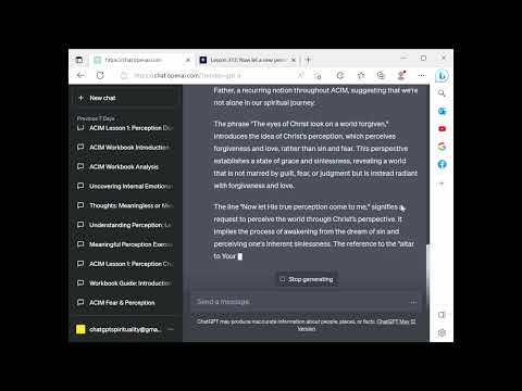 ChatGPT Spirituality ACIM Lesson 313 - Now let a new perception come to me