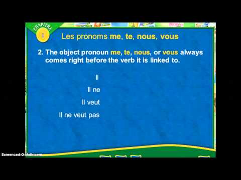 Les pronoms me, te, nous, vous