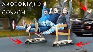 DIY Motorized Couch Can Drift! - SECURITY INVOLVED!!!