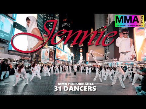 [K-POP IN PUBLIC NYC | 31 DANCERS] JENNIE MMA STAGE Full Dance Cover by F4MX | TIMESQUARE