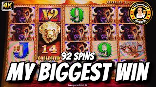 92 SPINS - My Biggest Win Ever on Buffalo Gold on $0.60 Bet