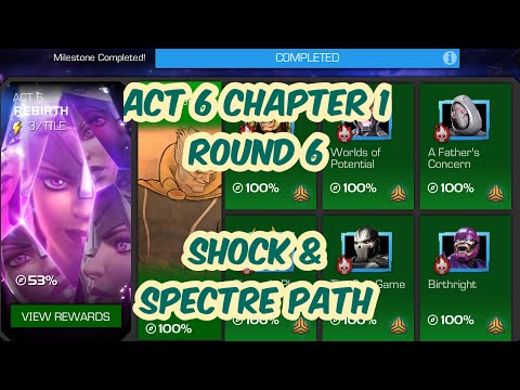 ACT 6.1.6 SHOCK AND SPECTRE PATH VS THING NO REVIVES ONLY POTIONS MARVEL CONTEST OF. CHAMPIONS.