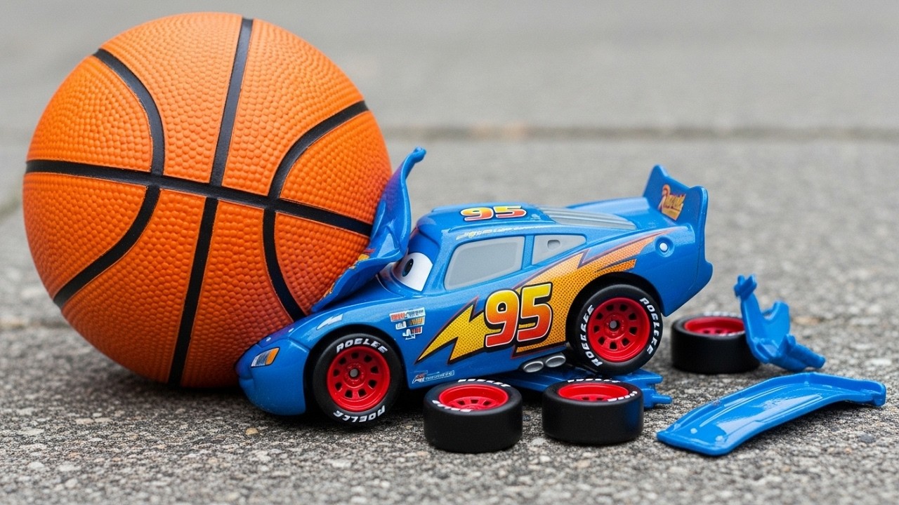 Spiderman Basketball Smashes McQueen Cars Toy! Featuring Hulk & Nursery Rhymes — Funny Compilation