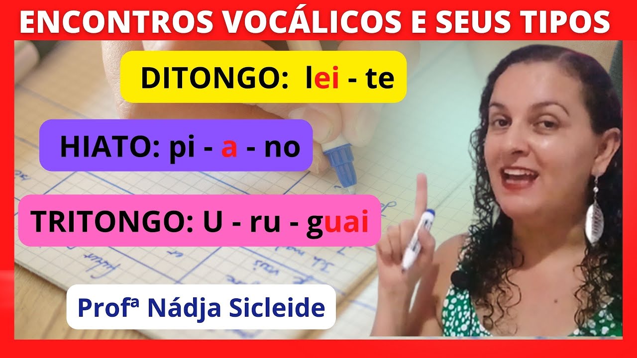 🌟Aprenda Passo a Passo #ENCONTROS #VOCÁLICOS: #DITONGO - #TRITONGO - #HIATO [Profª Nádja Sicleide]🌟