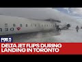 Delta jet flips during landing in Toronto