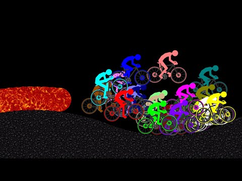 Escape from the Lava 3 - Survival Bicycle Race in Algodoo