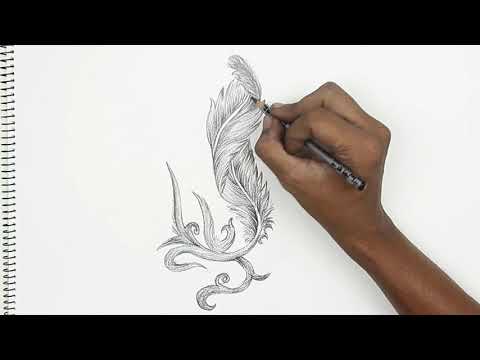 3 Cool Drawing Trick | Draw Feather | Draw Realistic Rose | Draw Eagle Tattoo