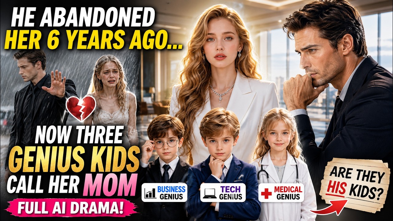He Abandoned Her 6 Years Ago… Now Three Genius Kids Call Her Mom | Full AI Drama