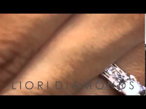 ER-SOLD-245 - 5.55 Carat F-SI1 Three Stone Princess Cut Diamond Engagement Ring 18k White Gold