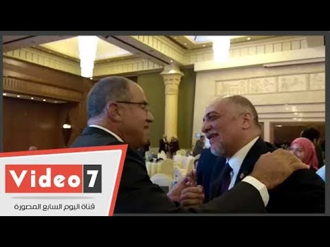 السويدى يعانق رئيس ائتلاف دعم مصر الجديد عقب فوزه