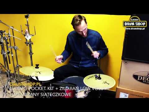 drumshop.pl Ludwig Pocket Kit + Zildjian Low Volume 80, naciągi siateczkowe