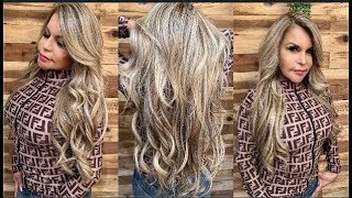 Melissa Vega How to Fix Orange Base Color to Flawless Blonde Balayage