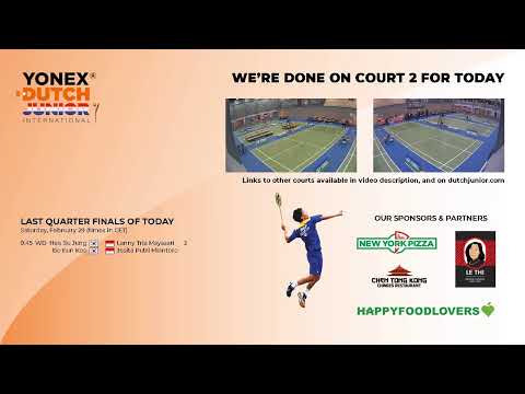 Court 2, day 4, Saturday February 29, Yonex Dutch Junior International 2020