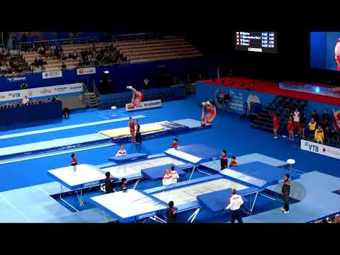 Russian Federation 1 (RUS) M - 2019 Trampoline Worlds, Tokyo (JPN) - Qualification Synchro R1
