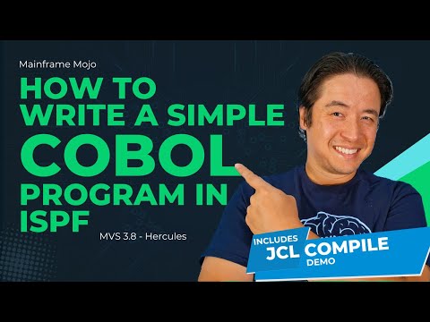 How to write a simple COBOL program using ISPF  At the end there is a JCL Compile Demo