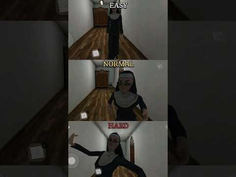 Comparison Of Evil Nun 2 Moves on all Difficulty Levels | #evilnun2 #granny #shorts